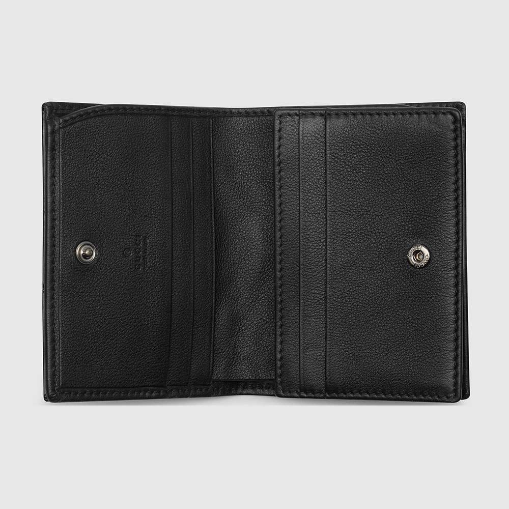 グッチ GUCCI 財布 二つ折り財布 466492 DTD1T 1000 ブラック GGマーモント シェブロン キルティング レザー コンパクト ウォレット - 商品画像 10