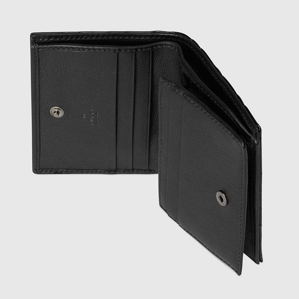 グッチ GUCCI 財布 二つ折り財布 466492 DTD1T 1000 ブラック GGマーモント シェブロン キルティング レザー コンパクト ウォレット - 商品画像 6