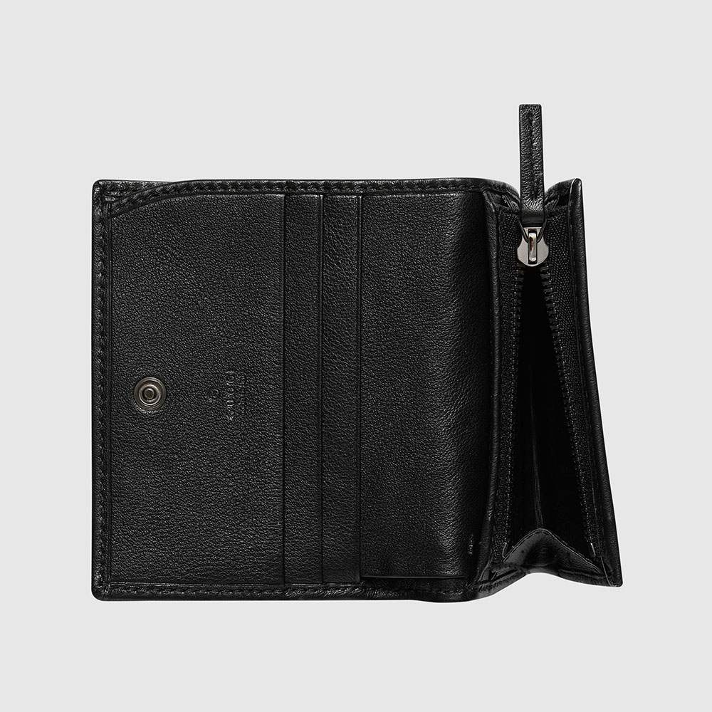 グッチ GUCCI 財布 二つ折り財布 466492 DTD1T 1000 ブラック GGマーモント シェブロン キルティング レザー コンパクト ウォレット - 商品画像 7