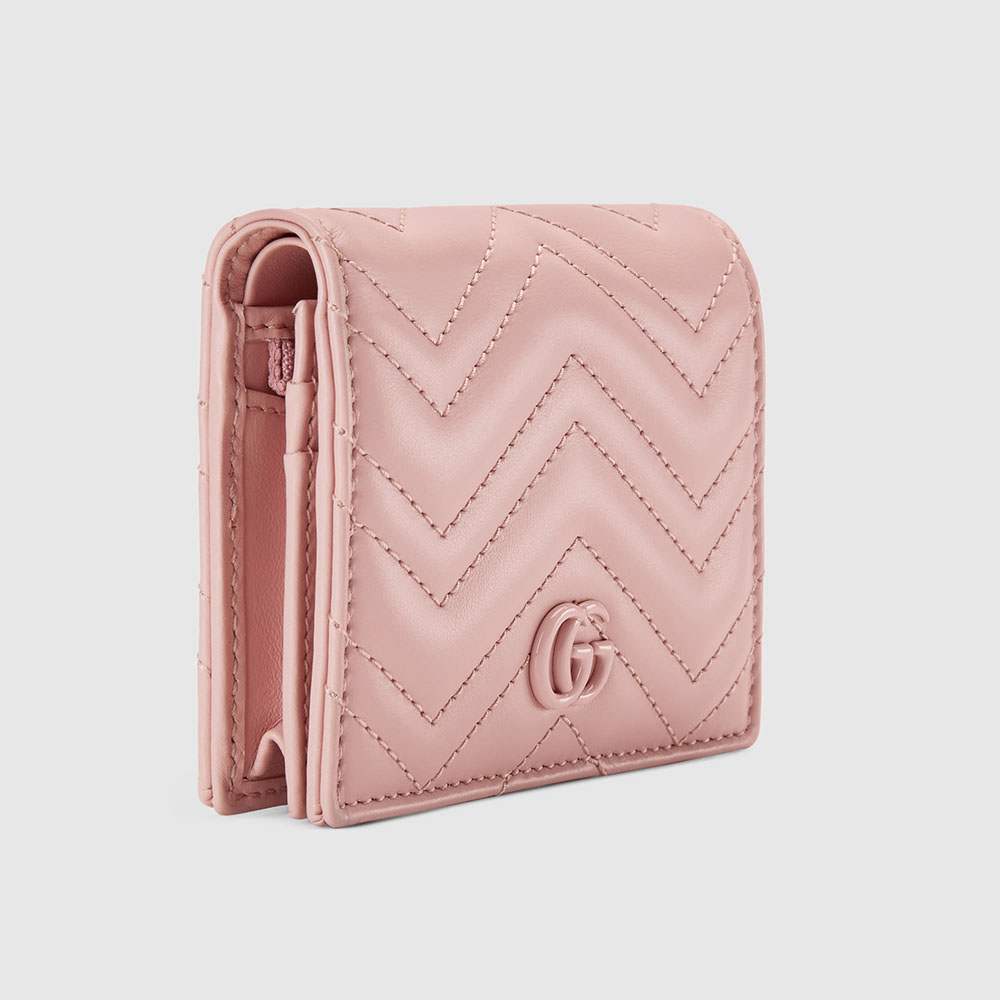 グッチ GUCCI 財布 二つ折り財布 466492 DTD1T 1000 ブラック GGマーモント シェブロン キルティング レザー コンパクト ウォレット - 商品画像 3