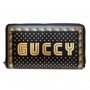 グッチ財布スーパーコピー GUCCI ファスナー長財布 GUCCY ロゴブラック/ゴールド レザー メンズ レディース 510488 0GUSN 1055 - 商品画像 2