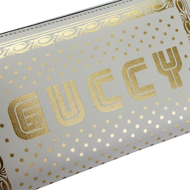 グッチ財布スーパーコピー レディース 510488 GUCCI ラウンドファスナー長財布 GUCCYロゴ プリント レザー オフホワイト系×ゴールド 510488 0GUTN 8711 - 商品画像 4