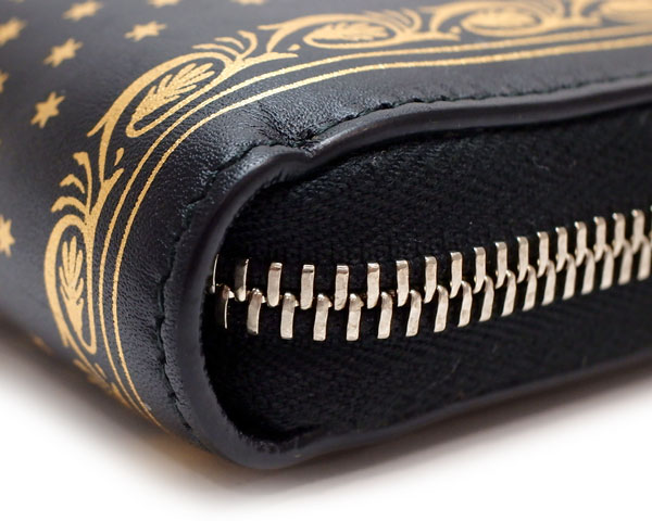 グッチ財布スーパーコピー GUCCI ファスナー長財布 GUCCY ロゴブラック/ゴールド レザー メンズ レディース 510488 0GUSN 1055 - 商品画像 3