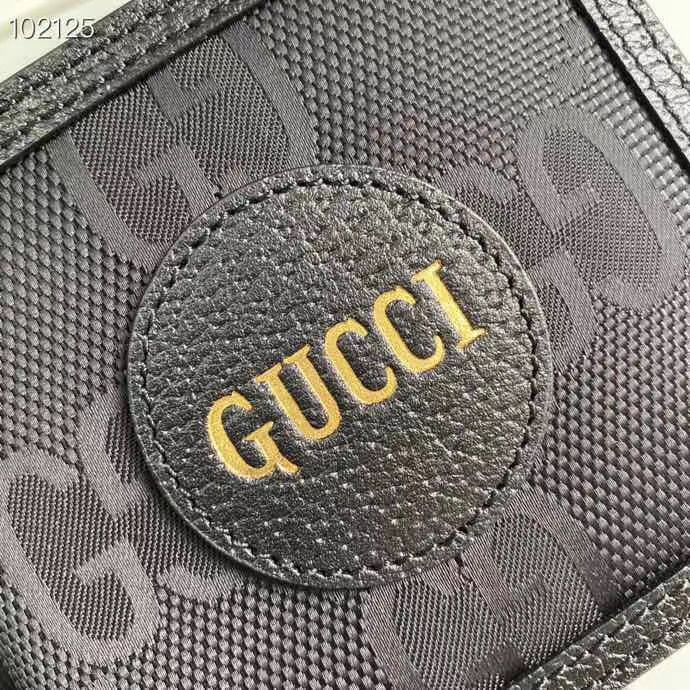 グッチスーパーコピー コインウォレット 二つ折り財布 ブラック ナイロン レザー 625573 H9HAN 1000 - 商品画像 6