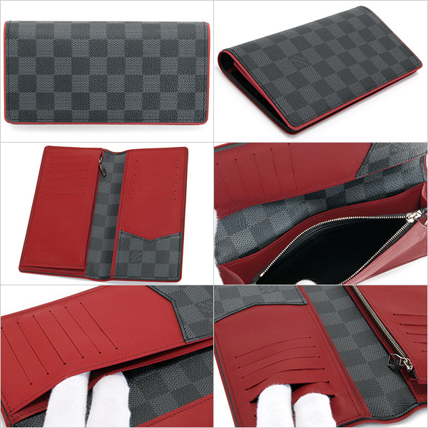 ルイヴィトンスーパーコピー LOUIS VUITTON 財布 長財布 メンズ レディース ダミエ・グラフィット ポルトフォイユ・ブラザ ボルドー N63254 - 商品画像 2