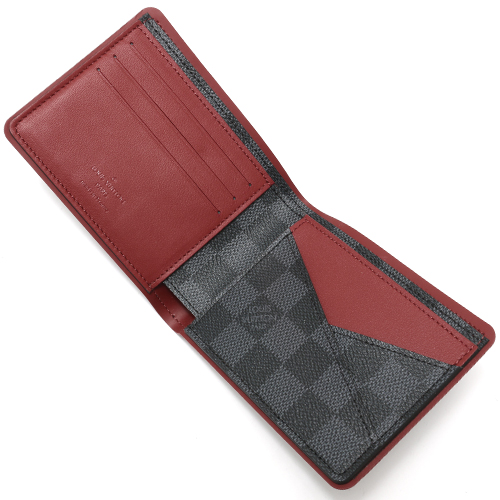 ルイヴィトンコピー LOUIS VUITTON 二つ折財布【札入れ】 ダミエ グラフィット ポルトフォイユ・ミュルティプル グレー&ボルドー N63260 メンズ - 商品画像 4