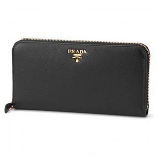 プラダスーパーコピー 長財布(ラウンドファスナー) PRADA 1M0506 2E8V F0002財布 ヴィッテロ フェニックス VITELLO PHENIX レディース NERO(ネロ) ブラック 黒 シンプル - 商品画像 1
