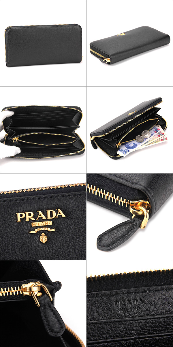 プラダスーパーコピー 長財布(ラウンドファスナー) PRADA 1M0506 2E8V F0002財布 ヴィッテロ フェニックス VITELLO PHENIX レディース NERO(ネロ) ブラック 黒 シンプル - 商品画像 2
