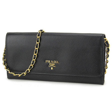 プラダスーパーコピー 長財布 PRADA 1M1290 財布 サフィアーノ メタル SAFFIANO METAL レディース NERO ブラック 黒 ショルダーチェーン付 クラッチバッグ - 商品画像 3