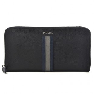 プラダスーパーコピー PRADA 2015年秋冬新作 型押しカーフスキン メンズ メンズ ラウンドファスナー長財布 2ML317 2E0L 002 - 商品画像 1