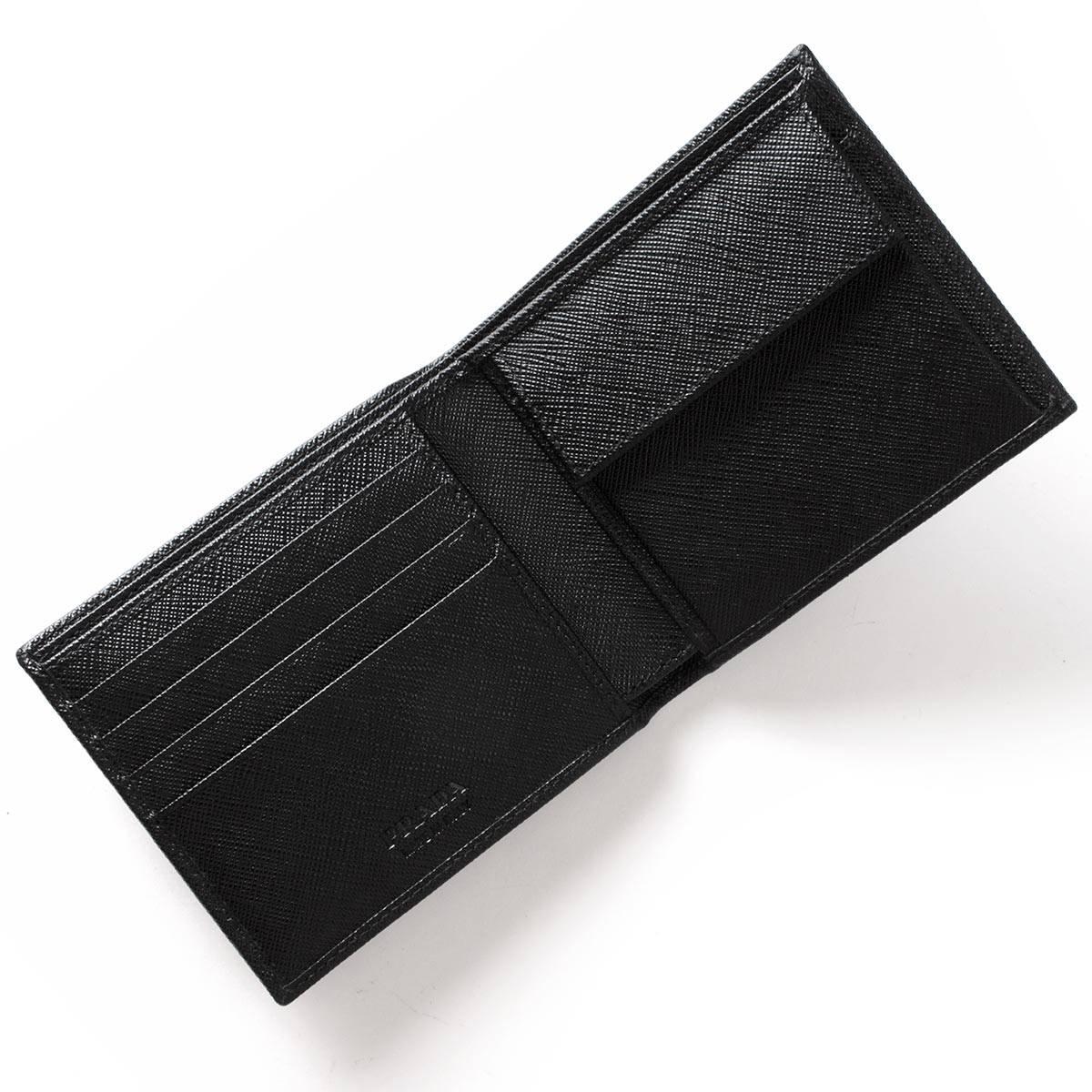 プラダスーパーコピー PRADA 二つ折り財布 SAFFIANO TRIANG ブラック 2MO738 QHH F0002 メンズ - 商品画像 1