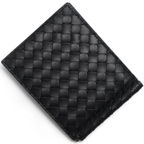 ボッテガヴェネタ BOTTEGA VENETA 二つ折財布【札入れ】 イントレチャート 【INTRECCIATO】 ブラック 123180 V4651 1000 メンズ - 商品画像 1
