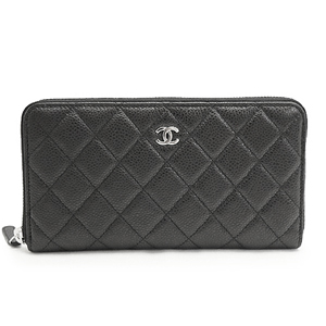 シャネルスーパーコピー財布 CHANEL シャネル 財布 ラウンドファスナ レザー キャビアスキン キルティング マトラッセ ブラック×ボルドー A50097 Y06500 C3906 CAVIAR BKBO/SV - 商品画像 6