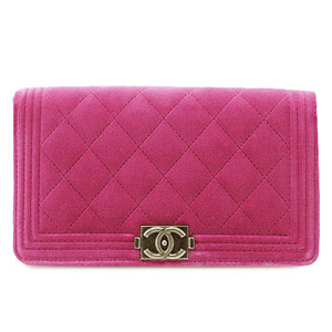 シャネルコピー長財布 CHANEL 二つ折り BOY CHANEL/ボーイシャネル マトラッセ ベロア ローズ A68901 - 商品画像 6