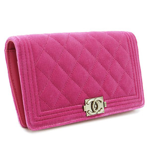 シャネルコピー長財布 CHANEL 二つ折り BOY CHANEL/ボーイシャネル マトラッセ ベロア ローズ A68901 - 商品画像 3